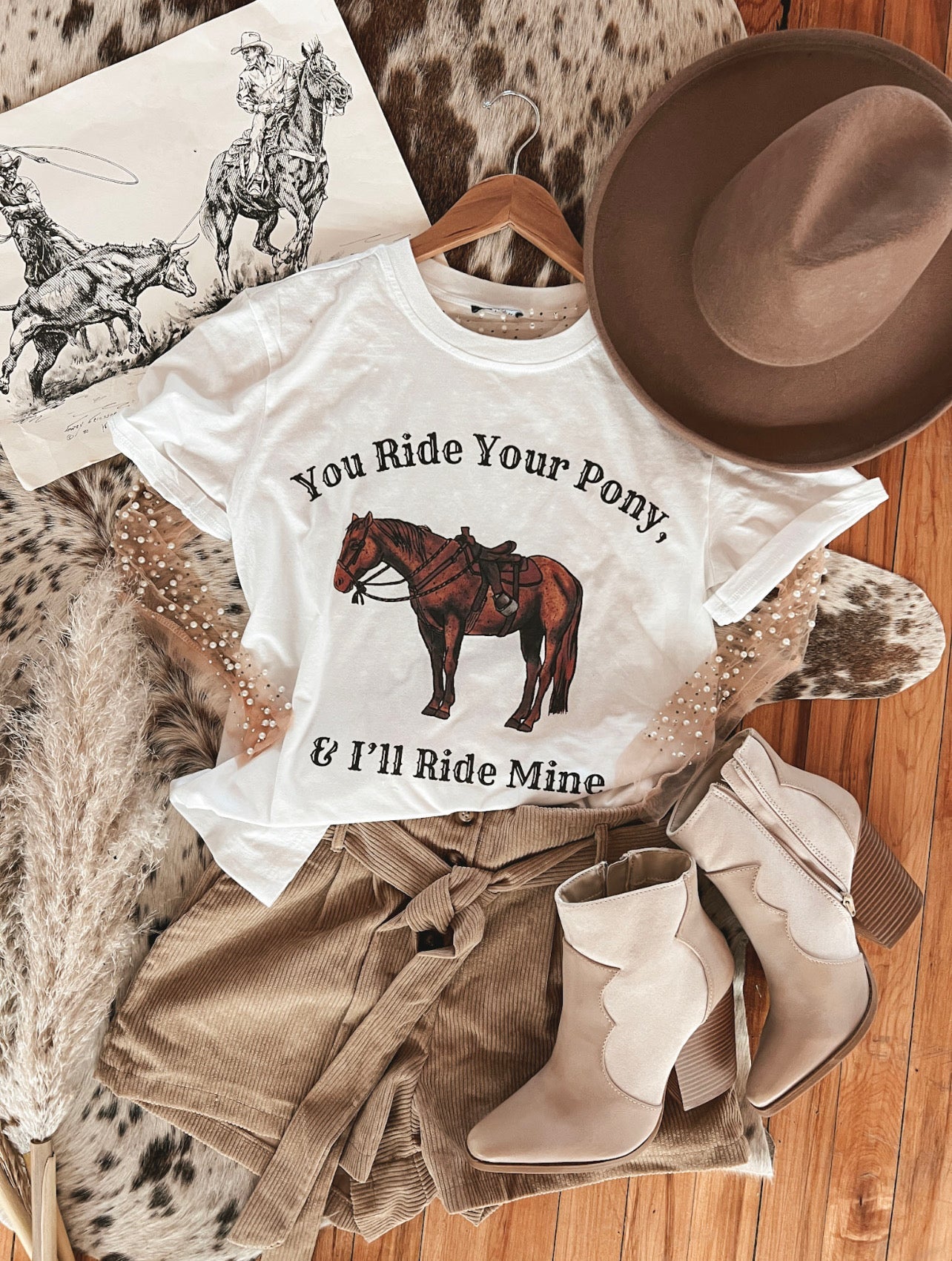 You Ride Your Pony I’ll Ride Mine S/S Tee (Adult)(White)