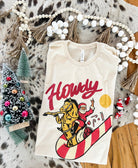 Candy Cane Santa Christmas Design Tee or Sweatshirt (cream) (Adult)