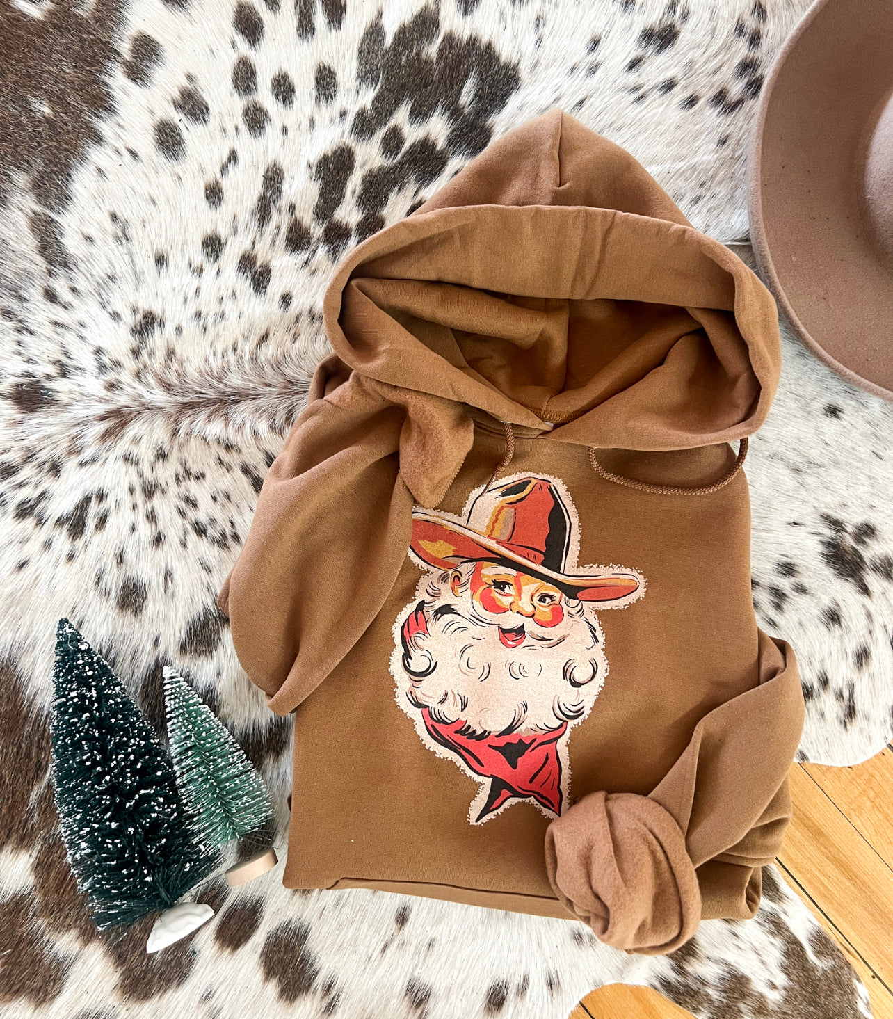 Cowboy Santa Hoodie (cognac)(Fringed Exclusive)