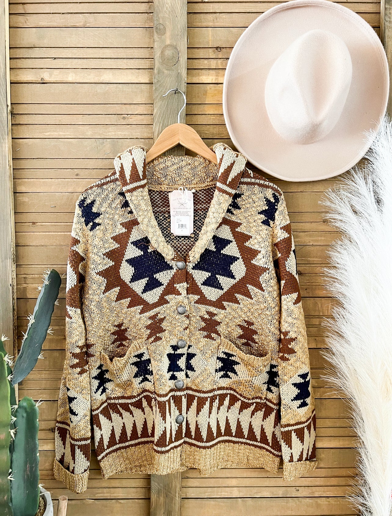 Ranchers Wife Aztec Cardigan(Tan)