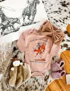 Bullrider Cowgirll Longsleeve Onesie(little kid)(pink)