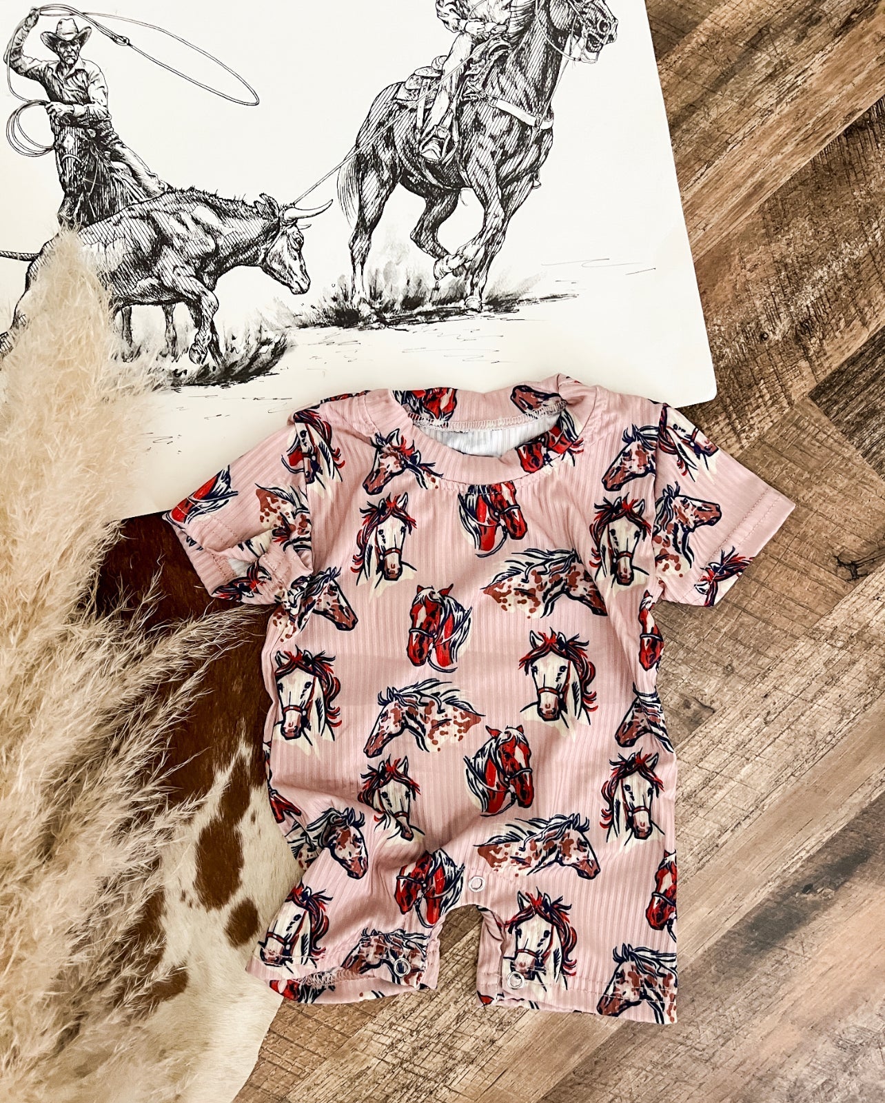 Ride The Pony Rose One Piece Romper