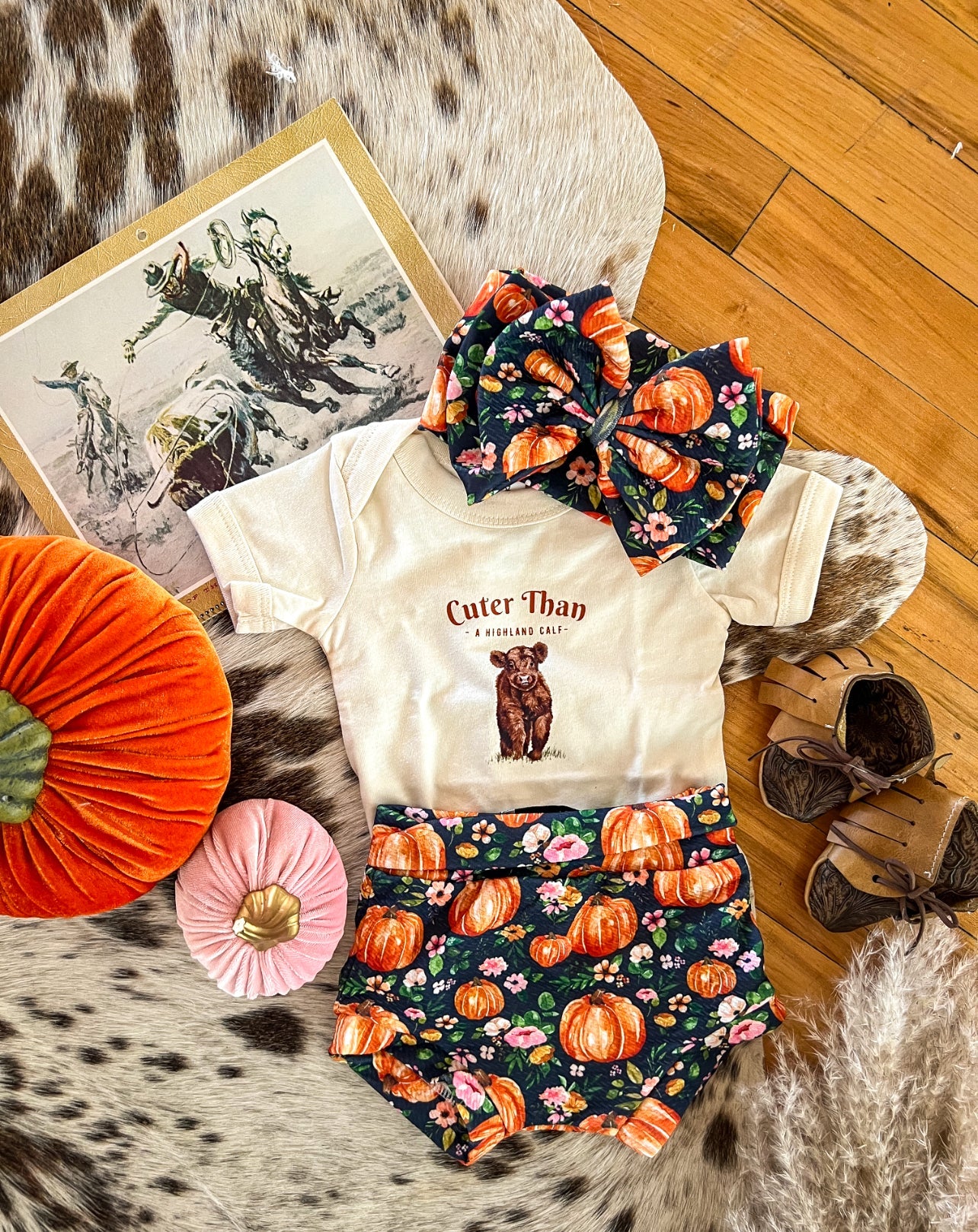 Sweet Pumpkin Bummie & Bow(Little Kid)(Black)