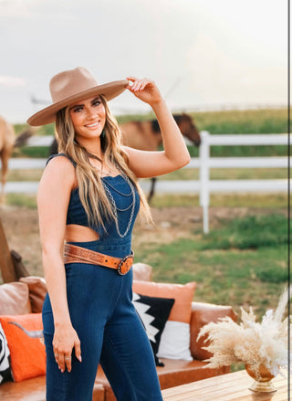 Denim Babe Overalls Cut Out