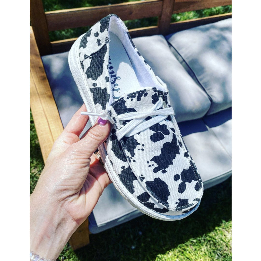 Milk Maid - Cowprint Sneaker 6.5