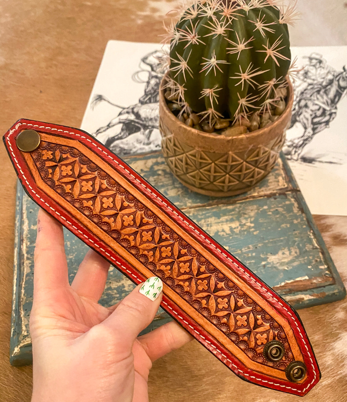 Tooled Leather Cuff
