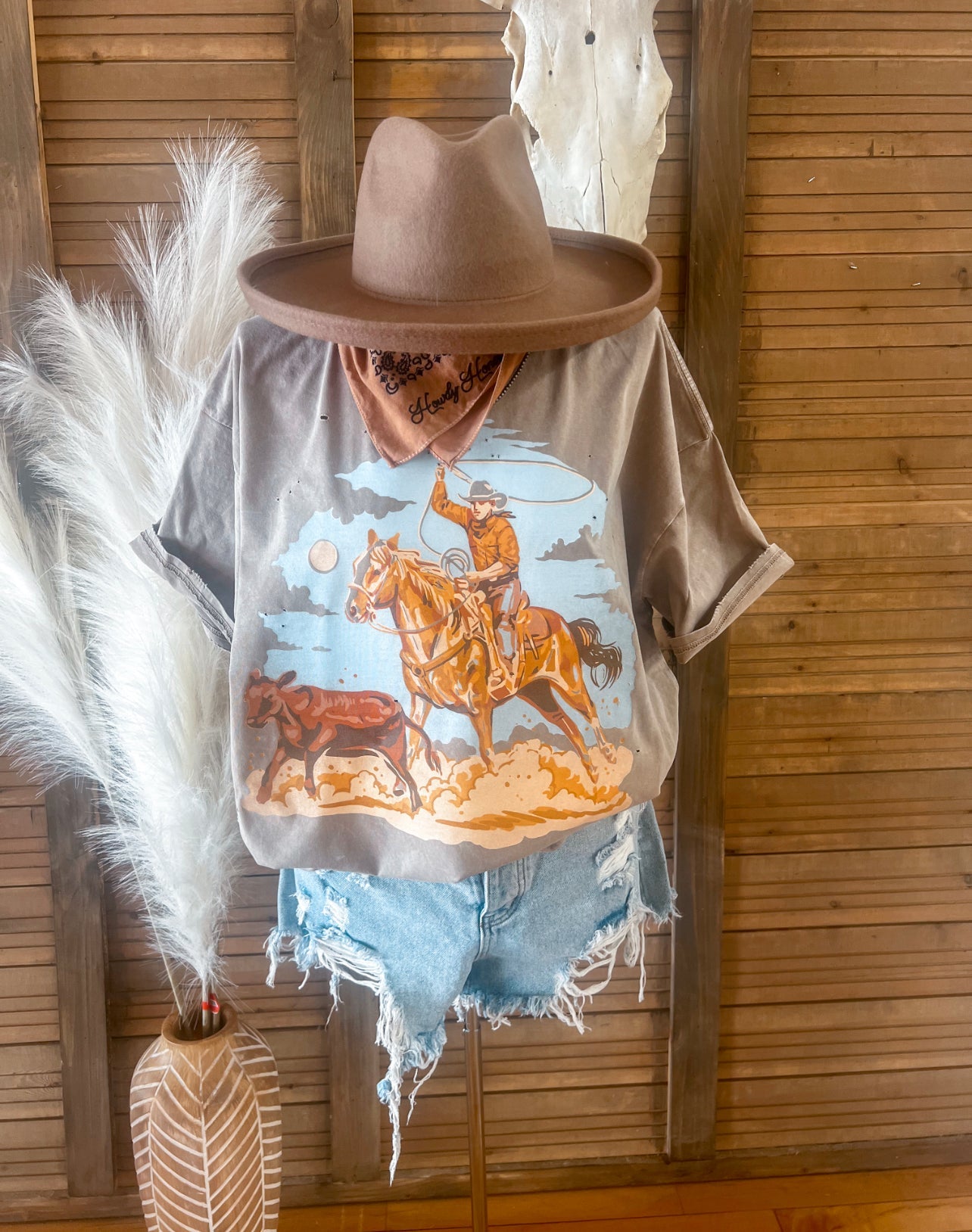 The Calf Roper Tee (Adult)(Mocha)