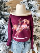 Buckin Cowboy Sweatshirt (burgandy)
