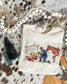 Silent Night Christmas Design Tee or Sweatshirt (cream) (Adult)