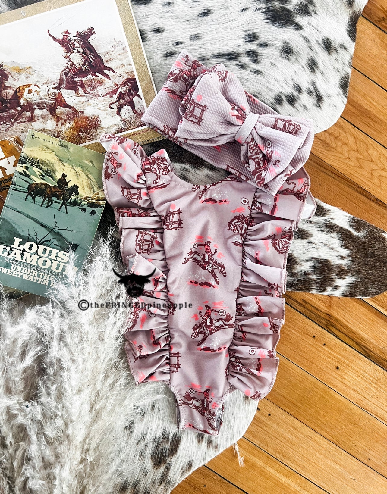 Sunset Cowgirl Ruffle Swimsuit (Mocha) NB