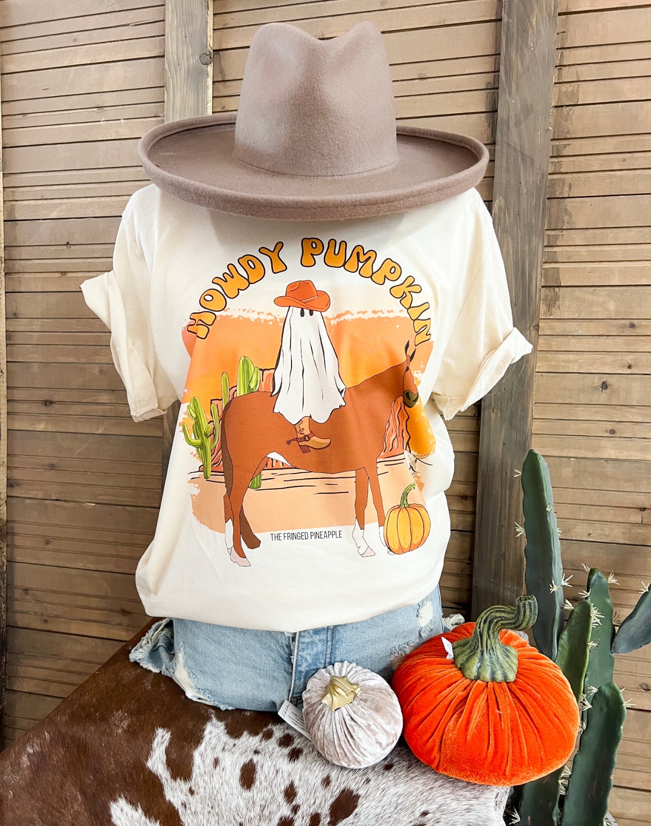 Howdy Pumpkin Tee(Fringed exclusive)(cream)