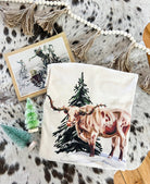 Tangled Longhorn Christmas Design (Youth Onesie/Tee)(cream)