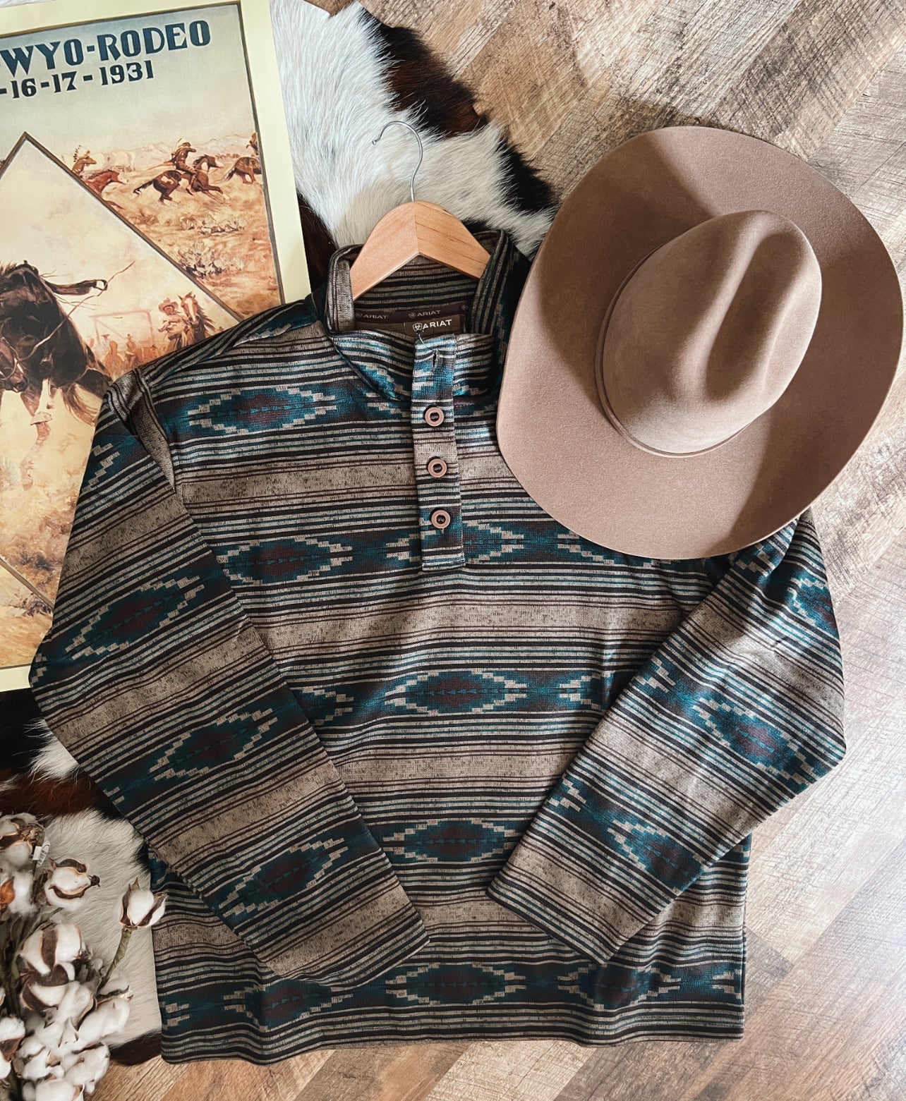 The Cowboys Geometric Pullover (brown tones)