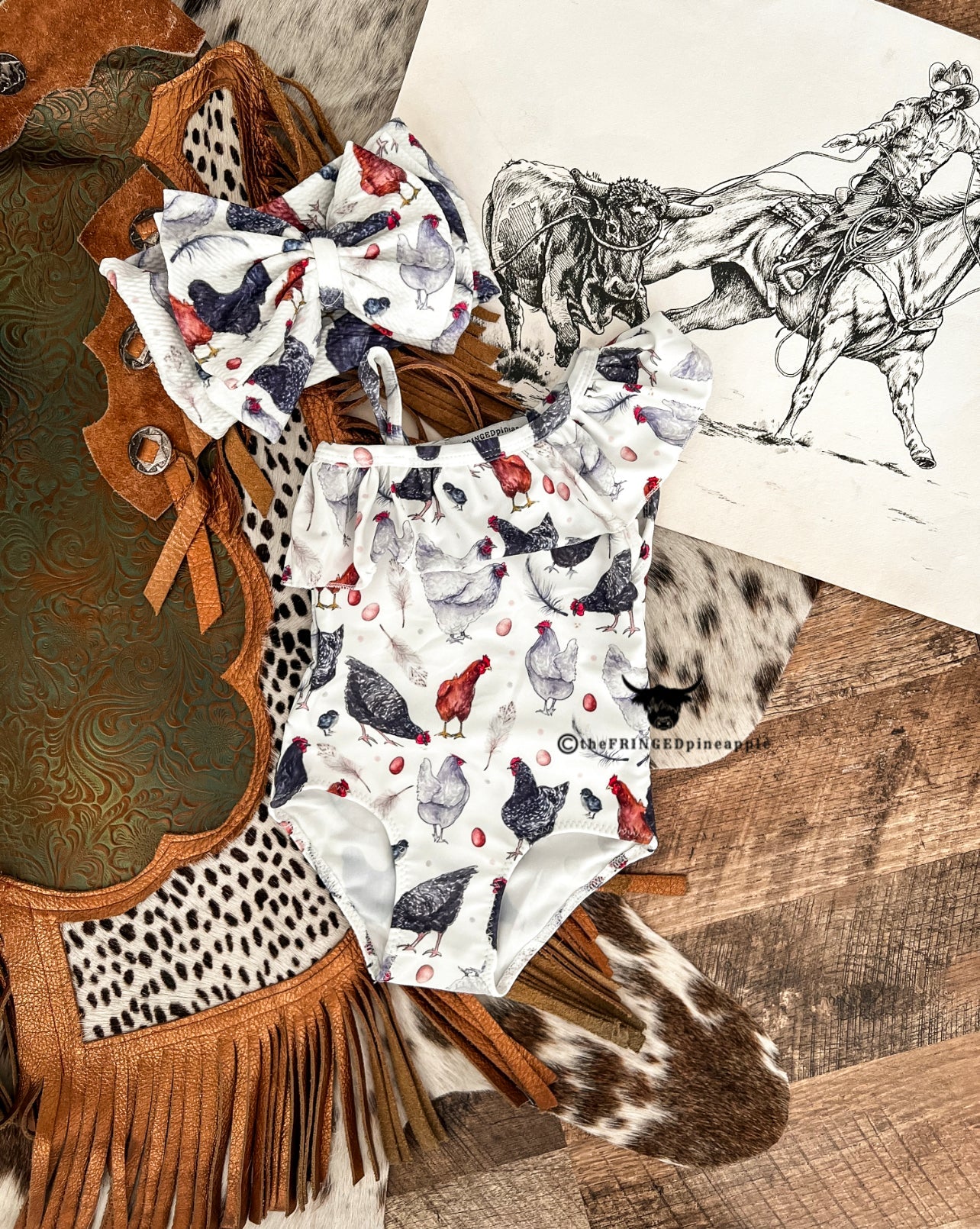 Cluck Cluck Chicken Swimsuit (Minis)