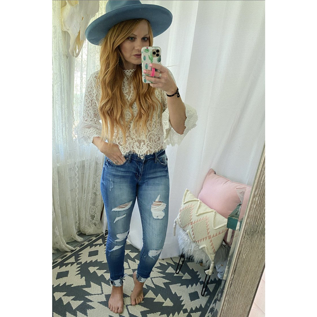 Distressed Denim Cuffed Kancan Style 34305