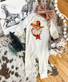 Cowboy Santa (Organic One piece Long Onesie)(cream)