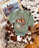 Cody Rank Paint Longsleeve Onesie(little kid)(green)(Fringed Exclusive)