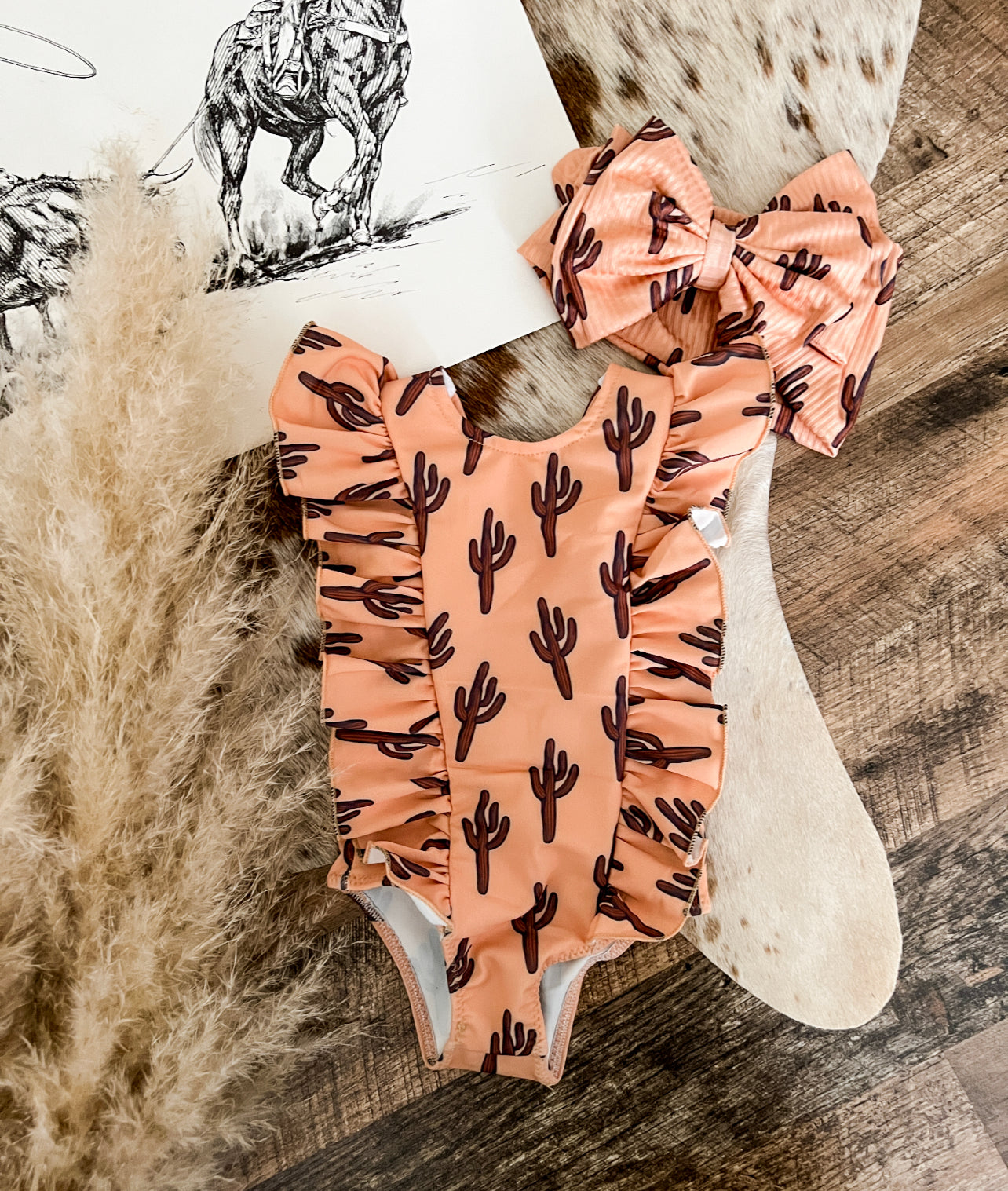 Desert Cactus Ruffle Swimsuit