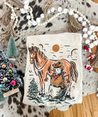 Cowboy Snowman Christmas Design (Youth Onesie/Tee)(cream)