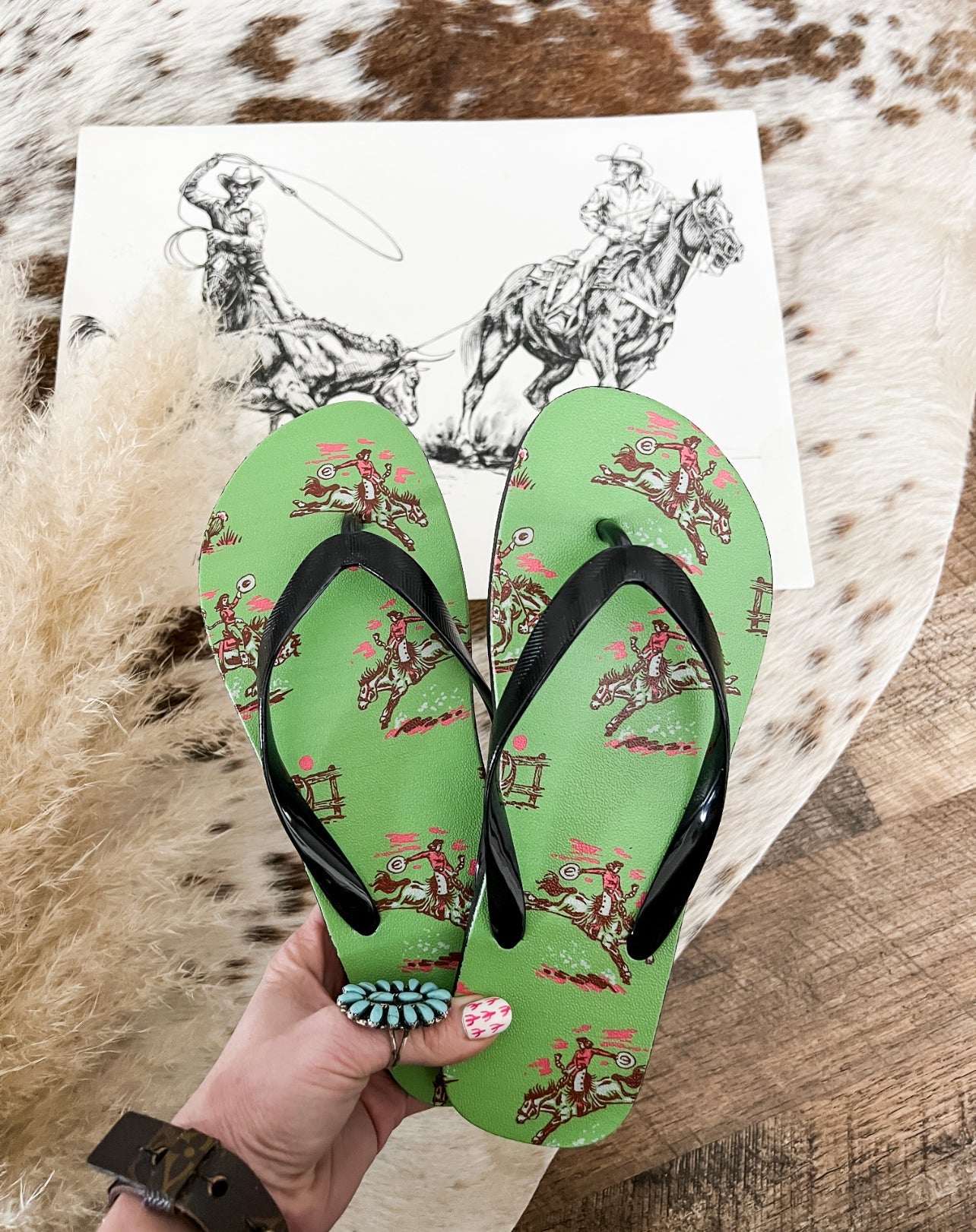 Sage Cowgal Cowgirl Desert Flip Flop 9/10 (42/43)