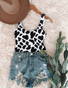 (One Piece)Cowprint Swimsuit **