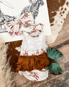 Sunset Cowgirl Ruffle Romper & Bow (little kid)