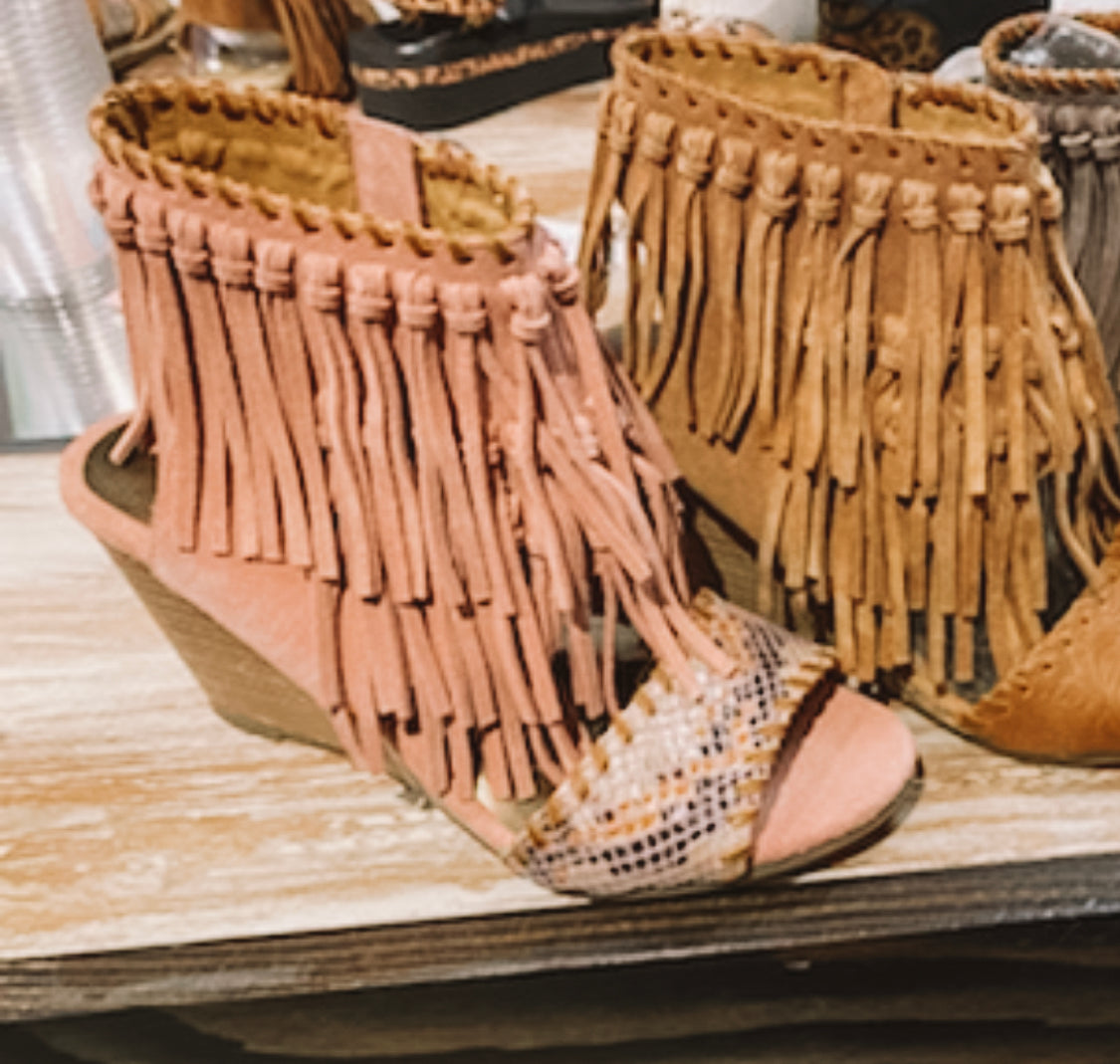 Fringe For Life Heel (blush) 6.5