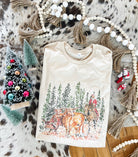 Santa Herding Cows Design Tee or Sweatshirt (cream) (Adult)