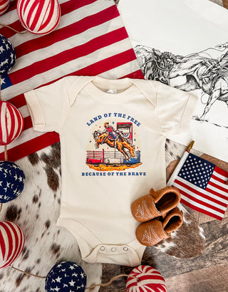 Western 4th Of July - Land Of The Free, Bronc Rider (Infant/Toddler/Youth)
