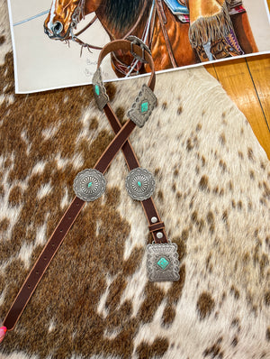 The Round Up Concho Belt(Brown)