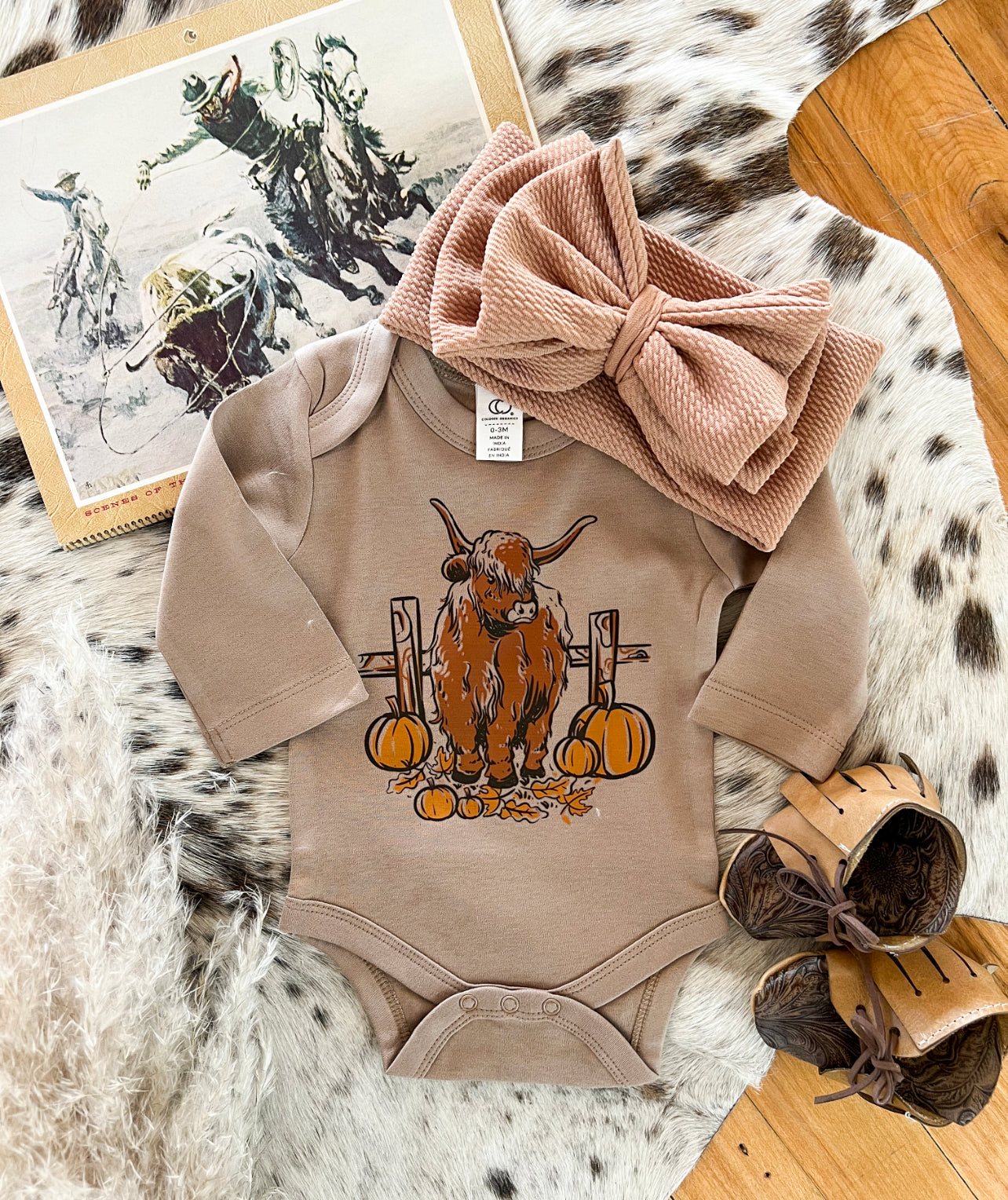 Fall Highland Longsleeve/Short Sleeve Tee(little kid)(Truffle)