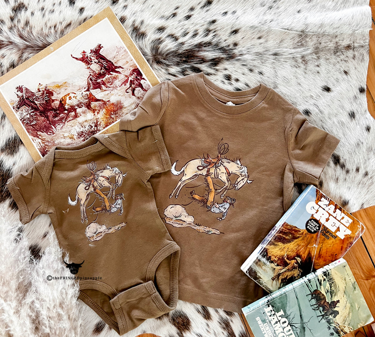 Horse Sandwich Cowboy Buck off(onesies/tee) (coyate) (little kid)