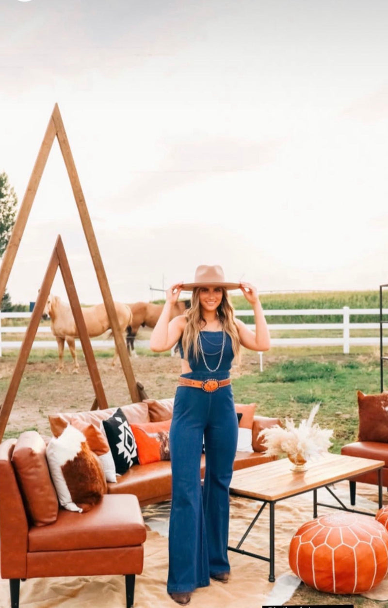 Denim Babe Overalls Cut Out