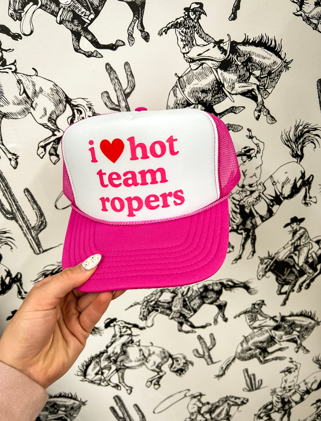 I Heart Team Ropers Trucker Hat(Adult)