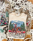 Mrs. Santa Ranchin’ Christmas Design Tee or Sweatshirt (cream) (Adult)