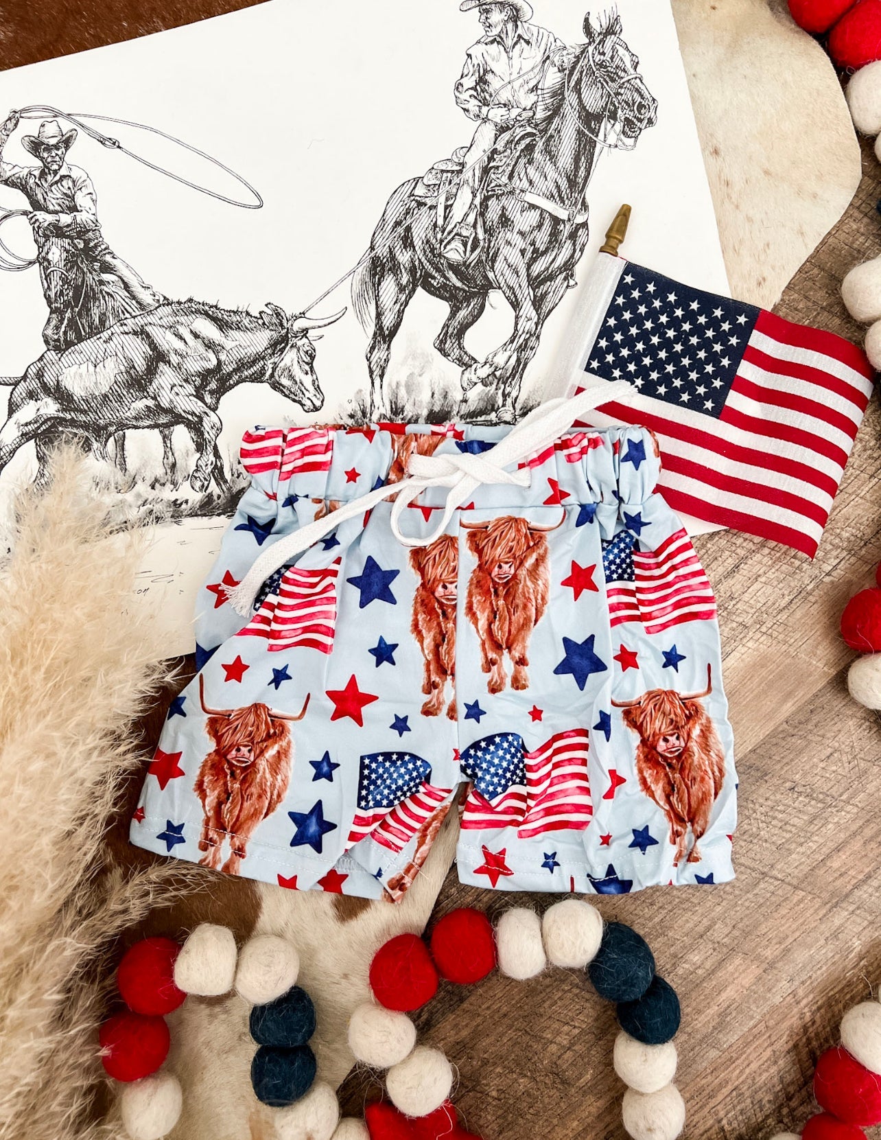 Flag Highland Shorts(blue-little kid)(final sale)