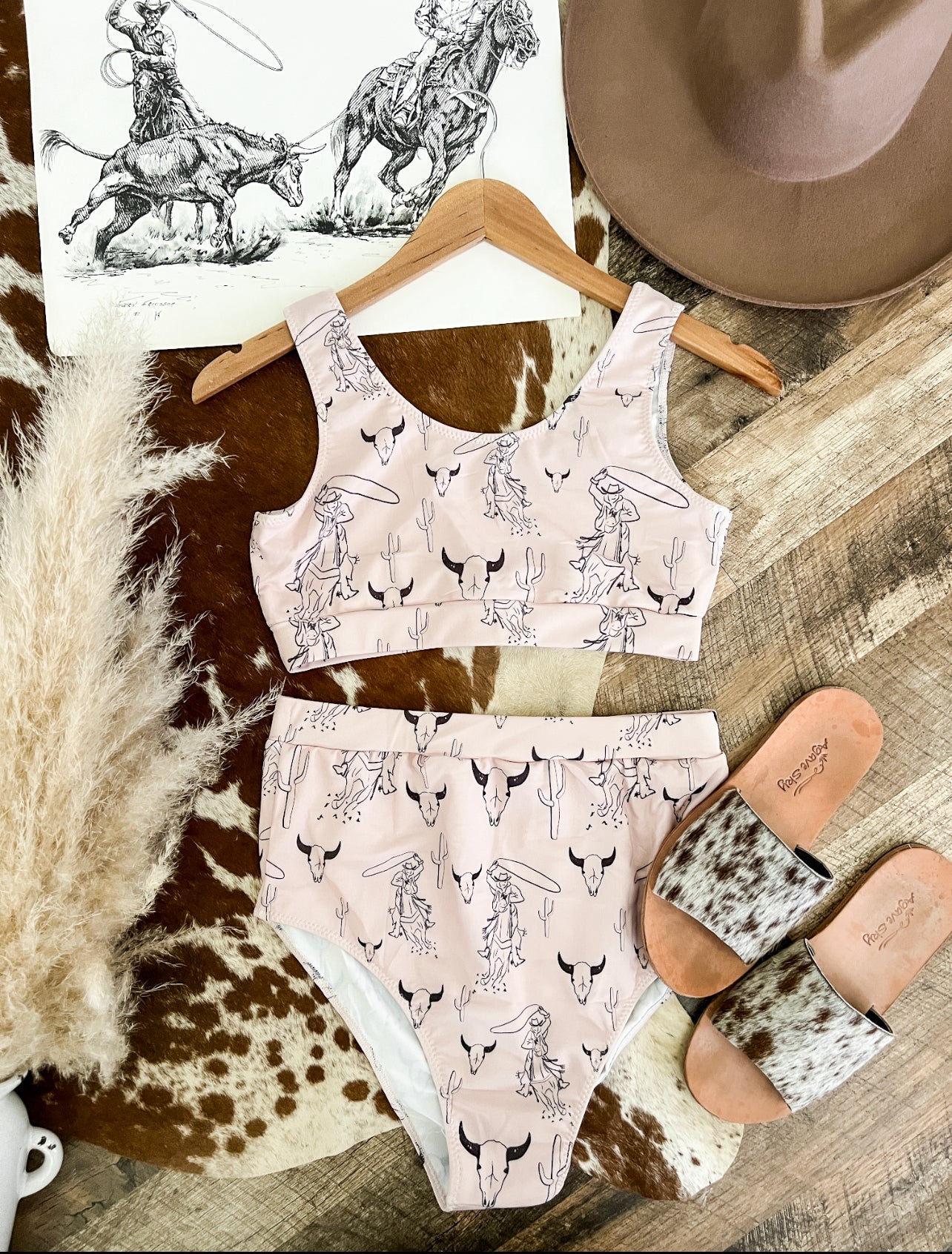 BullSkull Roper High Waisted Swimsuit(womens)(final sale)