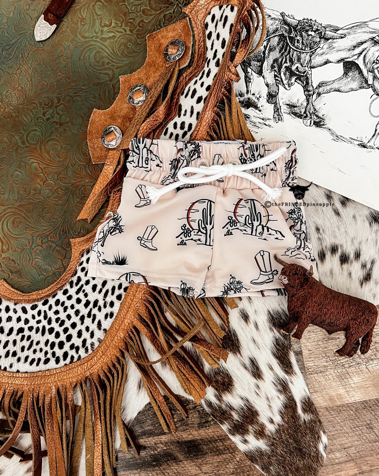 BullSkull Roper Swim Trunks (little kid)