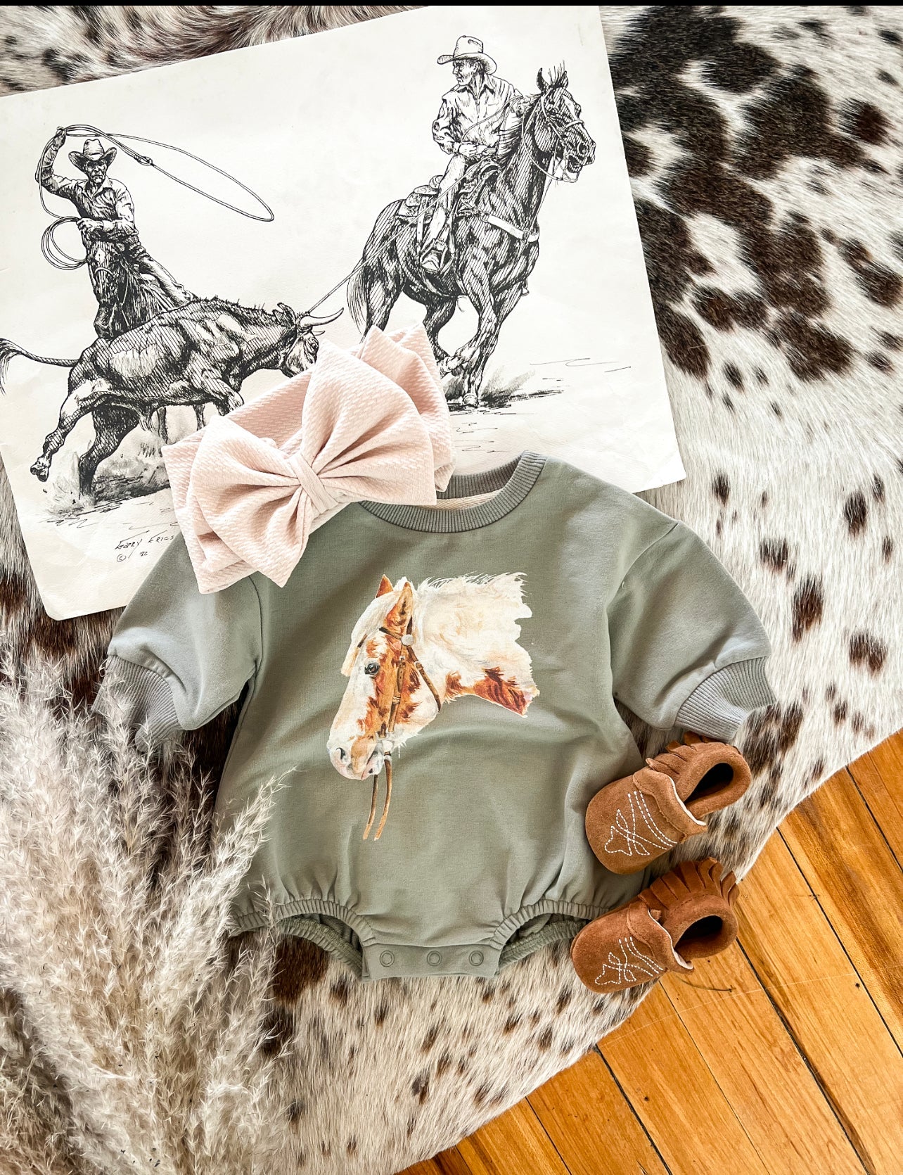 Pretty Paint Bubble Romper (light green)