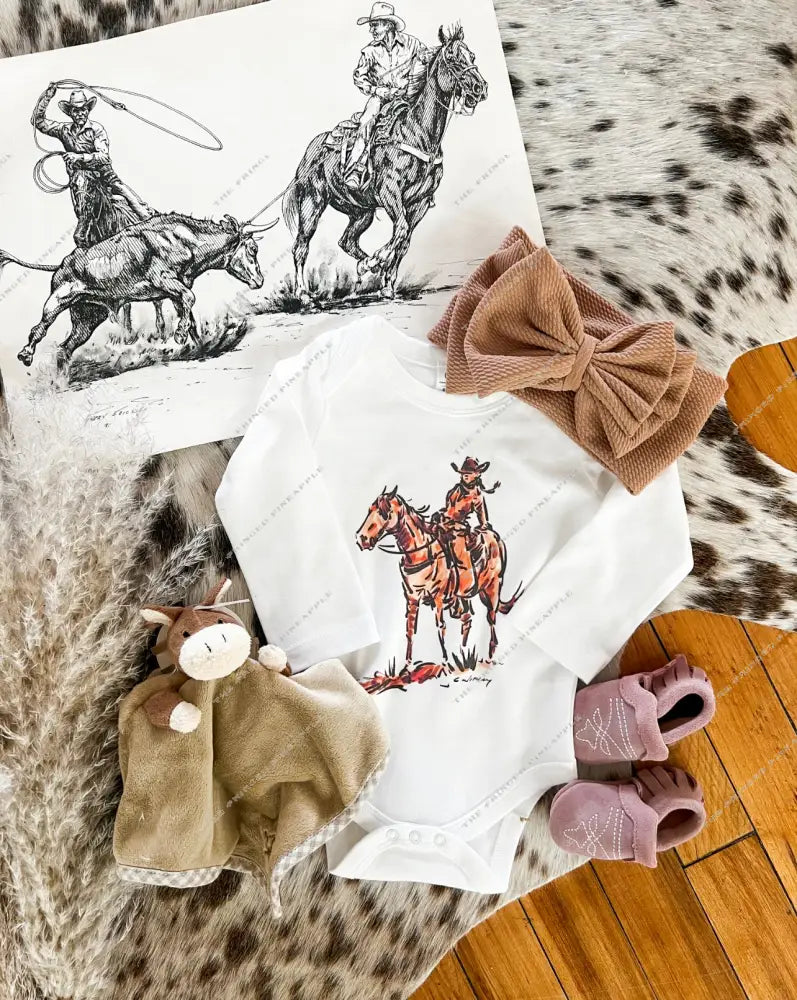 Lonerider Longsleeve Onesie(little kid)(white)