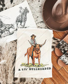 Longhorn Cowgirl Tee or Sweatshirt (Adult)(Cream)