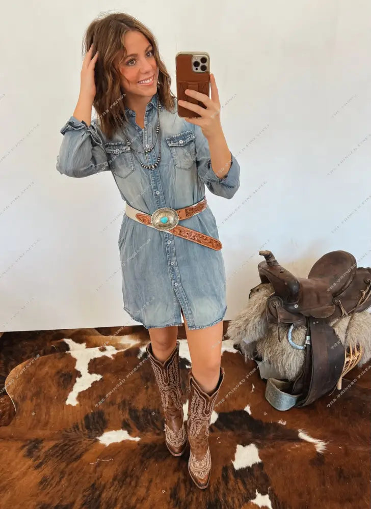 Mamacita Denim Shirt Dress