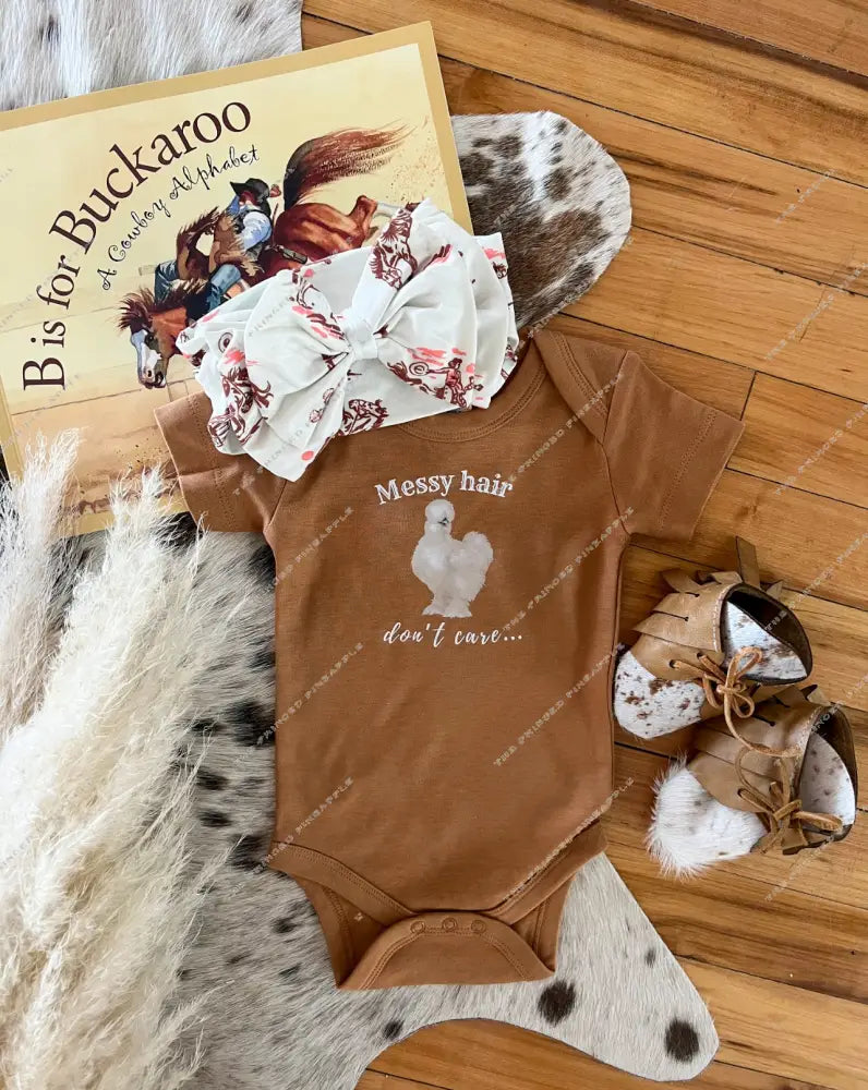 Messy Hair Don’t Care Onesie (little kid)(Ginger)