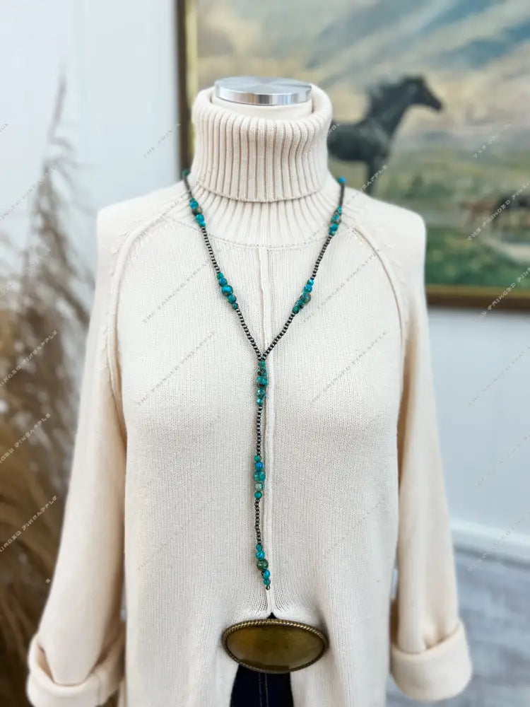 Miss Lariat Turquoise Beaded Necklace
