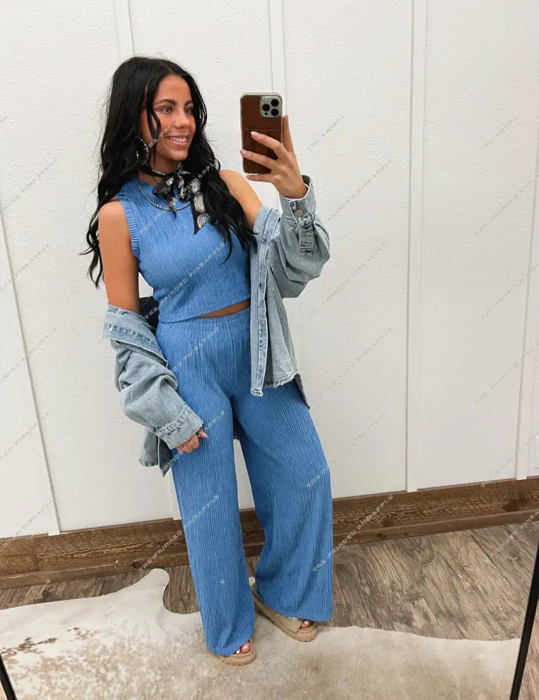 Morning Glory Cowgirl Set (Blue)