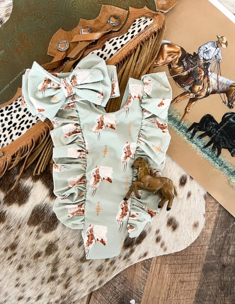 Paint Pony Ruffle Swimsuit 0-3m (4xs)