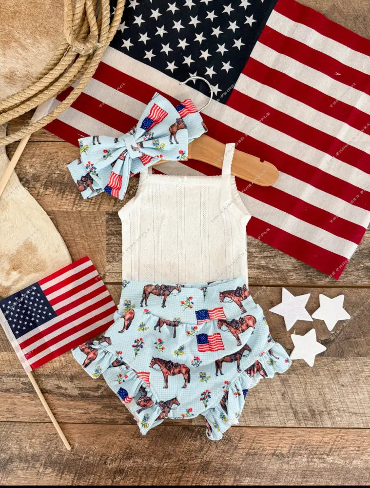 Patriotic Pony Bummie & Bow (Minis)