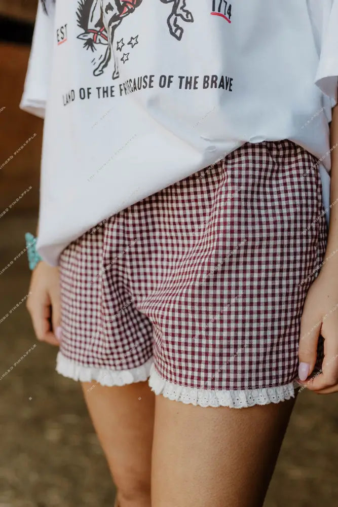 Picnic Plaid Ruffle Shorts
