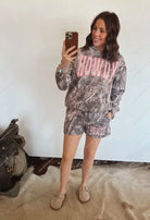 Pink Howdy Hoodie Short Set