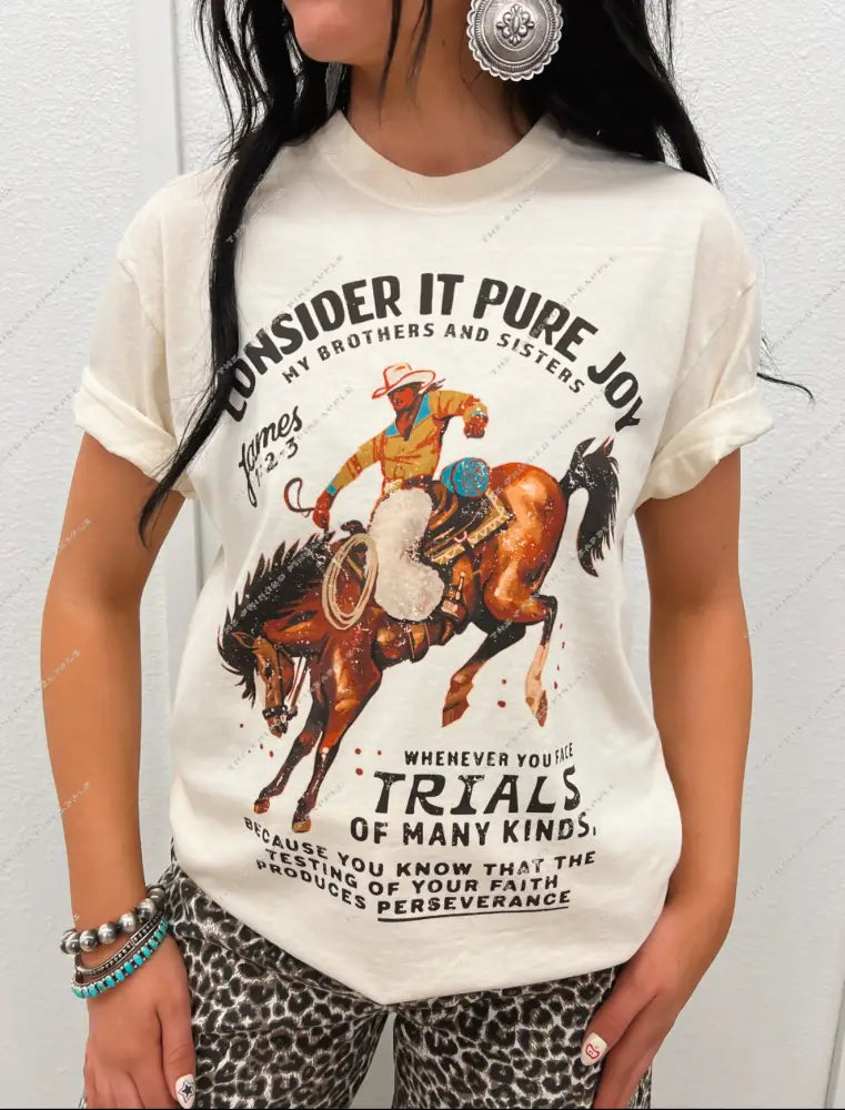 ’Pure Joy’ James 1:2-3 Tee (Cream)